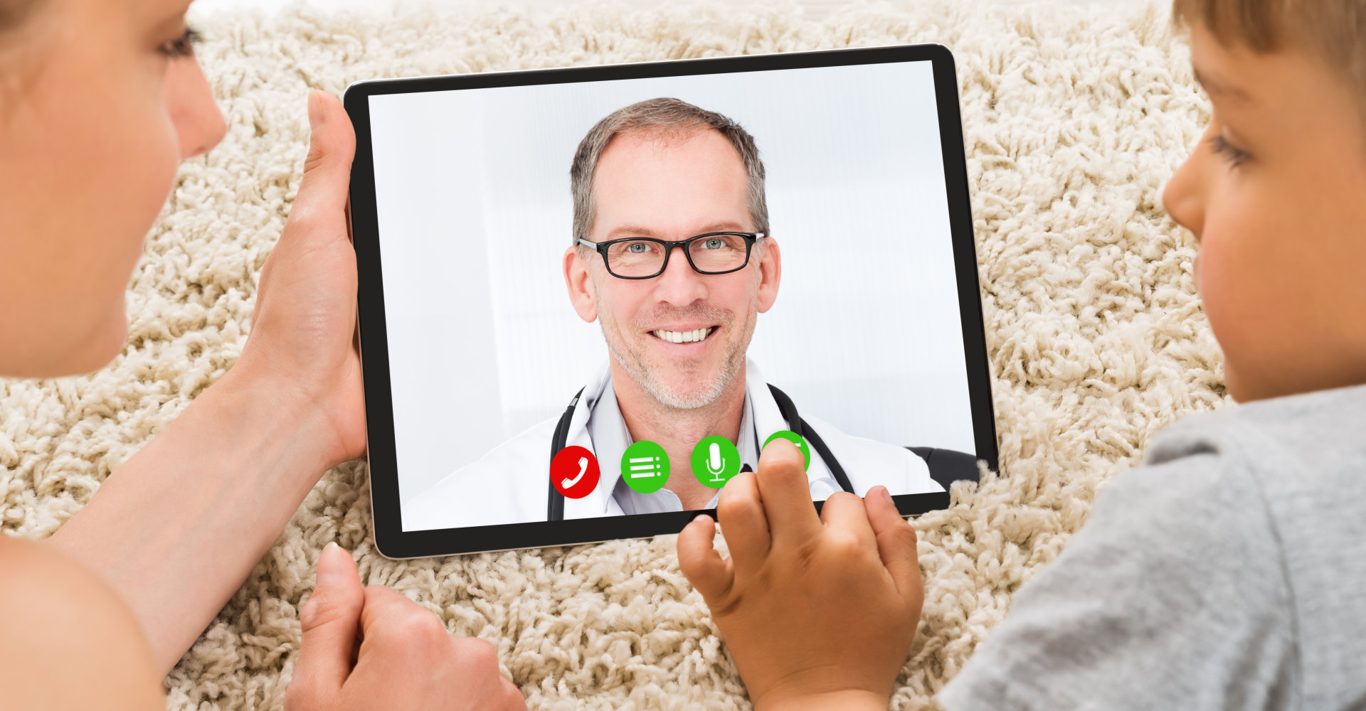 Patient joining a telehealth visit on a tablet